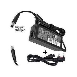 DELL Big Pin Laptop Charger - 19.5V/6.7A + Fused Power Cord - Black