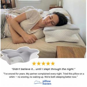 This cervical pillow is an ergonomically designed, shaping neck pillow that is breathable and not stuffy, suitable for various sleeping positions.