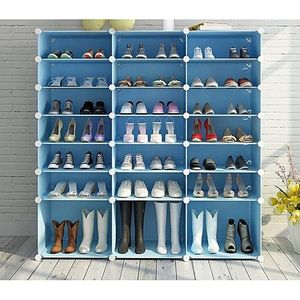 21 Tier Plastic Shoe Rack - Blue