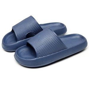 Slippers Men's Women's Indoor and Outdoor Soft Thick Sole Slippers-Blue