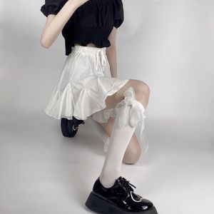 Women' Socks Ruffle Frilly Stretch Hollow White