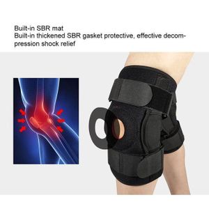 Dynamic Gear Open Patella Stabilizing Knee Brace with Dual Aluminum Stability Hinges - Padded Neoprene Adjustable Compression Knee Support Brace for Meniscus Tear ACL Strains Knee Pain Arthritis-Black