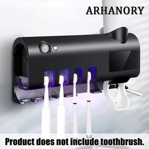 ARHANORY Toothpaste Dispenser Squeezer Kit 4 Toothbrush Slots Bathroom Toothbrush Holder