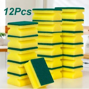  12 Pieces Heavy Duty Kitchen Scouring Sponges - Multi-Purpose Cleaning Sponges
