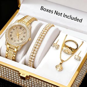 6pcs Luxury Versatile Women's Quartz Watch + Elegant Jewelry Set
