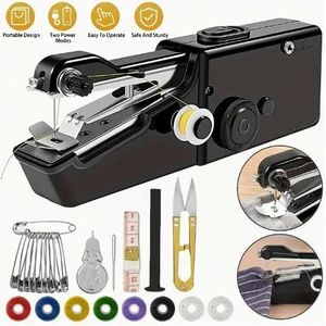 Portable mini cordless sewing machine with accessory kit - Lightweight portable design and easy to use for beginners