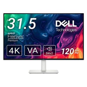 DELL 32 Plus 4K Monitor S3225QS (2025) – 31.5” UHD 3840×2160 120Hz VA Display, AMD FreeSync Premium, 95% DCI-P3, Built-In Speakers, PS5/Xbox Ready – Ash White