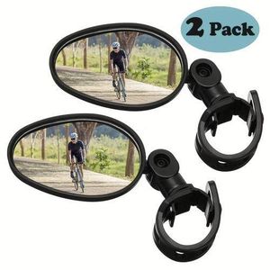 Set of 2 bicycle mirrors, 360-degree adjustable, rotatable, universal, for bicycle handlebars, suitable for mountain bikes and road bikes.