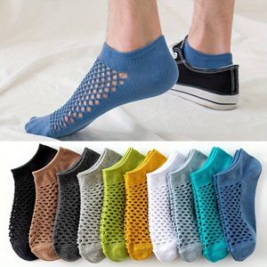 NIKIHONG 3 Pairs of Unisex Breathable Short Socks in Different Color Combinations with a Hollow Design