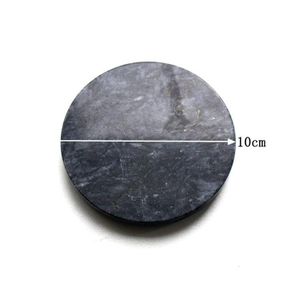 NIKIHONG Natural Marble Round Coaster - 10cm, Elegant Drink Mat & Decorative Tray(Grey)