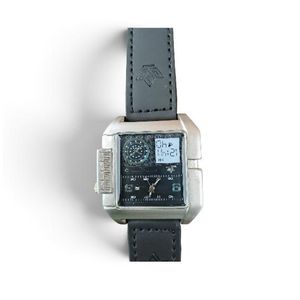 AD Fashionable Unisex Leather Time Piece Watch - Black