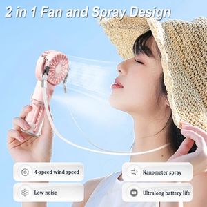 Portable Fan Mini Handheld Humidifier Fan USB Rechargeable for Outdoor with Water Spray Mist