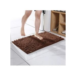 Floor Mat Anti-slip Soft Ground Mat Bath Mat Doormat For Bathroom Living Room Kitchen Bedroom Home (L40 x W60)cm / (L15.75 x W23.62)inch - Brown