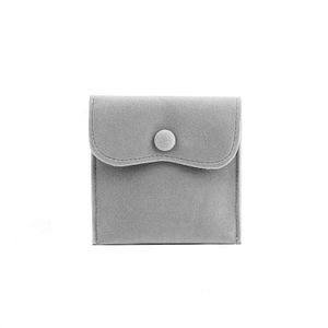 4PCS Luxury Velvet Envelope Jewelry Pouch – Premium Microfiber Flap Packaging Bag for Rings, Necklaces & Bracelets - Grey