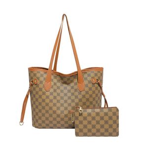 General Miss DG 2025 New Style Printed Two-Piece Large Capacity Shoulder Bag Tote Bag brown