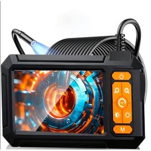 Industrial Borescope Endoscope Inspection Camera with 4.3" HD Display – 8mm IP67 Waterproof Lens, 8 Adjustable LED Lights, 1080P Snake Camera for Automotive Engine, Pipeline, and HVAC Maintenance