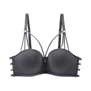 Binnys Gray Chic Attractive Underwire Bra Unremovable Non Detachable Pads Adjustable straps 34B Bra Size Selection for Romantic Date Street Style Womens Underwire Bra