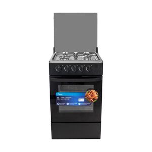 Midea 4 Burner Gas Cooker with Oven - 50 x 50cm( SP5055t082-B), Black Mirror