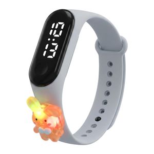 Kids LED Watch with Light-Up Rabbit Design, Glow in the Dark Cartoon for Boys - Light Blue