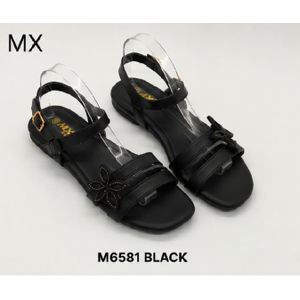 New  Women’s Stylish Floral Flat Sandals – Black