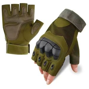 General Half Finger Outdoor Protective Gloves, Breathable Mesh Padded Anti-Slip Training Gloves for Cycling Hiking Fitness