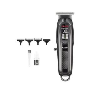 1800mAh Rechargeable Cordless Hair Clipper with Stainless Steel Blade, LED Display, Type-C Charging, 5W Power & 4 Guide Combs - Black