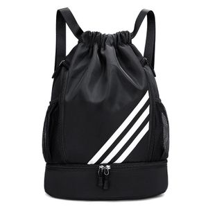 Men Women Black Lightweight  Hiking Backpack For Travel Riding Motocycle With Shoe Compartment Waterproof Wear- resistant Oxford Drawstring  Bag For Holding Cups