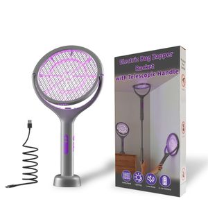 WakeView Rechargeable Electric Fly Swatter with Extendable Telescopic Rod, 2000mAh Battery Type‑C Charging Mosquito Killer Racket for Indoor Outdoor Home Use