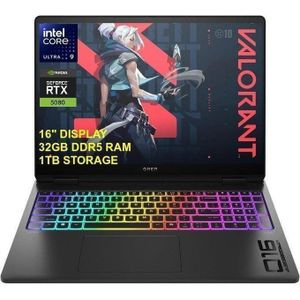 Hp OMEN MAX 16-ah0043dx (2025) – Intel Core Ultra 9 275HX, 32GB DDR5 RAM, 1TB PCIe Gen4 SSD, NVIDIA GeForce RTX 5080 16GB GDDR7, 16"Inches WQXGA OLED 240Hz, Windows 11 Home – Shadow Black
