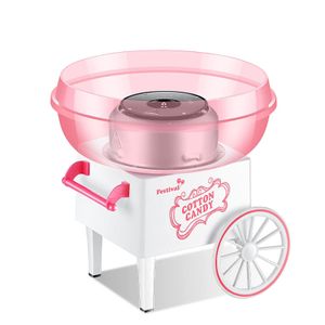 Flushrenic Cotton candy machine, children's mini cotton candy maker with sugar scoop, simple and safe to use, pink retro portable flosser, perfect for birthdays, family gatherings, parties, and Christmas gifts.
