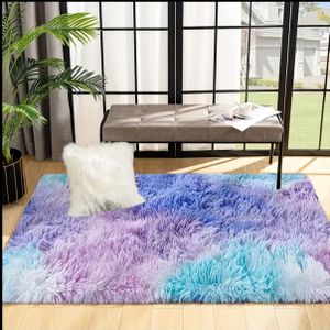 120cm x 200cm Fluffy Carpet Bedroom Livingroom-Purple/Blue