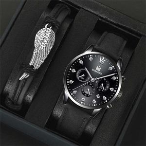 2PCS Men's Quartz Watch Set  Trend Digital Scale Dial Quartz Watch Bracelet Jewelry Set Suitable for Festival Gifts
