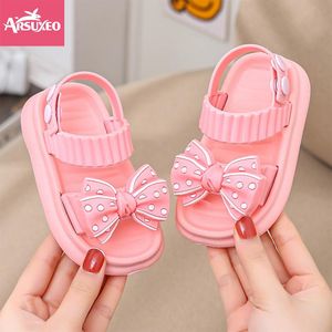 Arsuxeo 1-8 Years Children Girls Summer Sandals Soft Soled Kids Beach Shoes