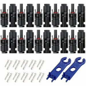 10 Pairs MC4 Male/Female Connector for Solar Panel Cable Photovoltaic Systems, Solar Panels Cable Accessories - Black