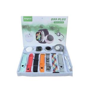 D99 PLUS 7-in-1 Smartwatch Combo Pack - The Ultimate Multi-Accessory Smart Gadget Set - Black