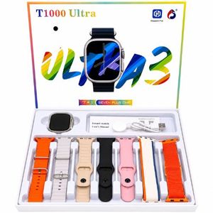 KIROTECH T1000 Ultra 3 Smart Watch 7-in-1 Set 2.3" HD Display Bluetooth Call IP67 Waterproof Fitness Watch-Gold 