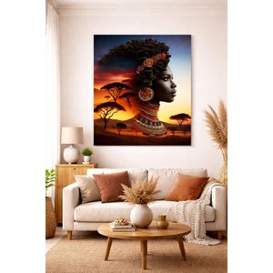 Room Sticker - 8cm X12cm - Orange/Black (Without Frame)