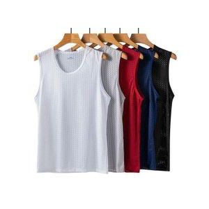 5-piece men's ice silk vest Sleeveless Mesh Leisure comfort Breathable
