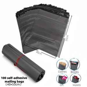 100 dark gray waterproof mailing bags/ self-adhesive courier packaging bags/invoice bags/ shipping bags-40x55cm