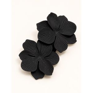 Black Flower Drop Earrings