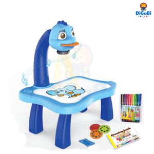 Digabi Drawing Projector for Kids, Art and Crafts, Drawing Board with Color Pens, ,Book, Ideal Toy for 3+ Year Old Girls & Boys (Blue Kit)