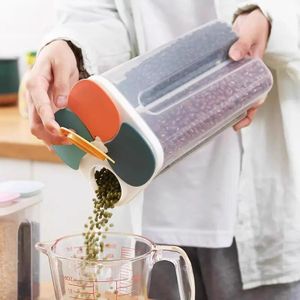 4-Compartment Cereal & Grain Storage Container:Airtight Dry Food Dispenser Box