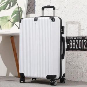 Premium ABS/PC Business Trolley Suitcase with Universal Wheel and Password Lock, 22 Inch - White