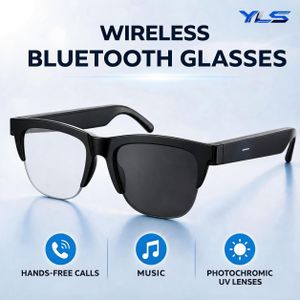 Wireless Bluetooth Sunglasses – Bluetooth 5.4, Color Changing UV Protection, Air Conduction Audio, Touch Control, Waterproof Type-C Charging Fashion Glasses