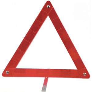 High-Visibility Reflective Security Triangle Emergency Warning Sign for Roadside Safety - Red