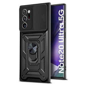 Casebuy Phone Case, Compatible With Galaxy Note 20 Ultra Phone, Slide Window Lens Protection with Magnetic Stand Ring-Black