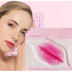 New  4pcs - Pink nourishing Hydrogel lip mask -lip lightening mask sheet Crystal Collagen 