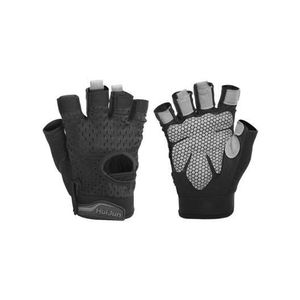 Fitness Gloves, Wear-Resistant Non-slip Sports Gloves, Breathable Training Gloves, Bodybuilding Gloves, Powerlifting Gloves, Cycling Gloves HJ-C1002-M  - Black