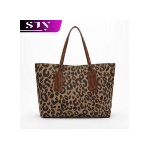 STY Women Leopard Print Tote Bag Large Capacity Handbag - Brown