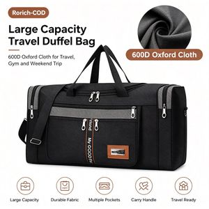 Foldable Oxford Cloth Large-Capacity Travel Bag, Gym/Sports Bag, Multifunctional Duffel Bag
